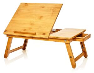 Blumfeldt Stol za krevet, sklopivi, stol za prijenosno računalo, podesivi po visini, 54 × 21 - 29 × 35 cm (Š × V × D), bambus
