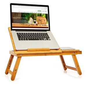 Blumfeldt Stol za krevet, sklopivi, stol za prijenosno računalo, podesivi po visini, 54 × 21 - 29 × 35 cm (Š × V × D), bambus