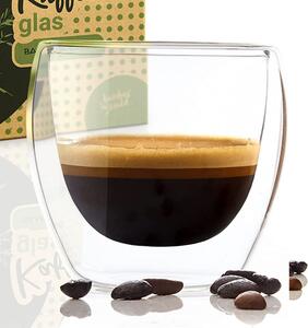 Bambuswald Šalica za kavu, 100 ml, termalna šalica, ručno izrađeno, borosilikatno staklo