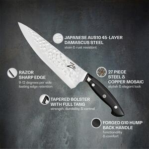 Zelite Infinity by Klarstein Executive-Plus serija, 8" vrhunski kuharski nož, 61 HRC damast čelik