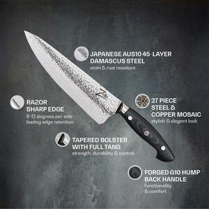 Zelite Infinity by Klarstein Executive-Plus serija, 8" kuharski nož, 61 HRC damast čelik