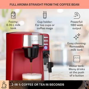Klarstein Baristomat, 2 u 1 potpuno automatizirani aparat, kava i čaj, mliječna pjena, 6 programa
