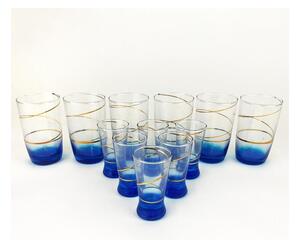 Set 6x veća čaša i 6x manja čaša za žestice plava