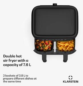 Klarstein Friteza na topli zrak VitaFry Duo 7,6 litara 2 zone kuhanja 6 programa