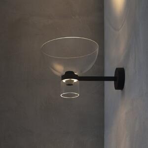 FLOS Flos Nocturne Bowl LED zidna svjetiljka, crna, staklena, prigušiva, prigušiva, Crno, Područje hodnika, Aluminij