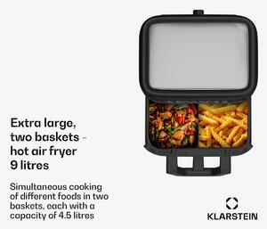 Klarstein VitaFry Duo Elegance, friteza na topli zrak, 9 litara, 2 polja za kuhanje, 6 programa