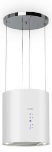 Klarstein Barett, otočna napa, Ø 38 cm, recirkulacija 560 m³/h, LED, filter s aktivnim ugljenom, bijela