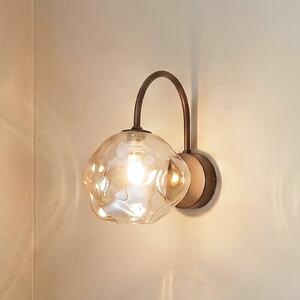 TK Lighting Zidna lampa Lava, smeđa, staklo, visina 21 cm, G9, prigušiva, Smeđa / hrđa, Dnevni boravak/blagovaonica, Staklo