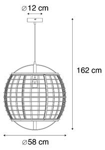 Orijentalna viseća svjetiljka smeđa 58 cm - Pascal