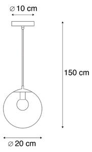 Pametna viseća svjetiljka crna sa zlatnim staklom 20 cm uklj. WiFi A60 - Pallon