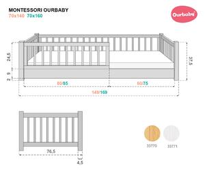 Ourbaby® Montessori bijela 140x70 cm