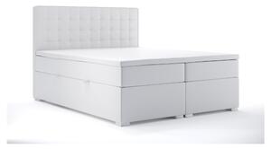 Bračni krevet Boxspring 180 cm Candy (bijela ekokoža)(s prostorom za odlaganje)