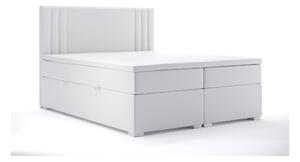 Zondo Bračni krevet Boxspring 160 cm Morcano (bijela ekokoža) (s prostorom za odlaganje). 1044269