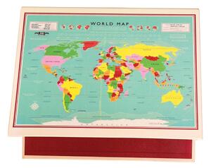 Veziv s 2 prstena Rex Londonska karta svijeta, 32 x 26 cm