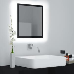 VidaXL LED kupaonsko ogledalo visoki sjaj crno 40 x 8,5 x 37 cm drveno