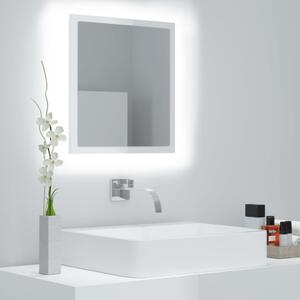 VidaXL LED kupaonsko ogledalo visoki sjaj bijelo 40x8,5x37 cm akrilno