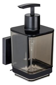 Crni plastičan samoljepljiv dozator sapuna 340 ml Quadro – Wenko