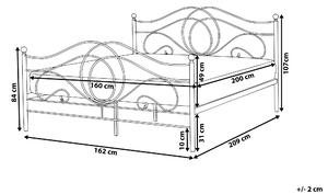 Zondo Bračni krevet 160 cm LAURA (s podnicom) (crna). 1007330