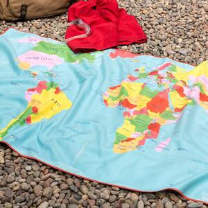 Šareni ručnik od mikrovlakana Rex London Karta svijeta, 70 x 150 cm