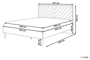 Zondo Bračni krevet 180 cm MILLET (s podnicom i LED rasvjetom) (tamno drvo). 1007373