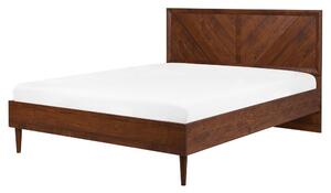 Zondo Bračni krevet 160 cm MILLET (s podnicom i LED rasvjetom) (tamno drvo). 1007372