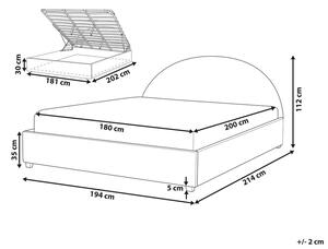 Zondo Bračni krevet 180 cm Verena (svijetlobež) (s podnicom i prostorom za odlaganje). 1076348