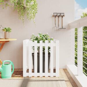 VidaXL Vrtna sadilica s izgledom ograde bijela 70x70x70 cm od borovine