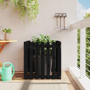 VidaXL Vrtna sadilica s izgledom ograde crna 70x70x70 cm od borovine