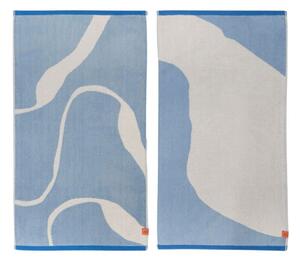 Bijelo-plavi ručnici u setu 2 kom od organskog pamuka 50x90 cm Nova Arte – Mette Ditmer Denmark