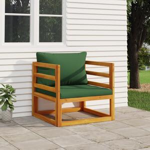 VidaXL Vrtna stolica sa zelenim jastucima od masivnog drva bagrema