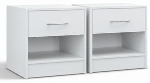 Set noćnih ormarića BIANCA, 2 kom, 41x39x28cm, bijeli Casaria