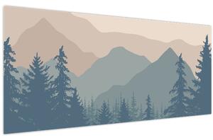 Slika - Tirkizne planine N⁰2 (120x50 cm)
