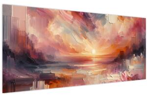 Slika - Oslikani rumenocrveni oblaci (120x50 cm)