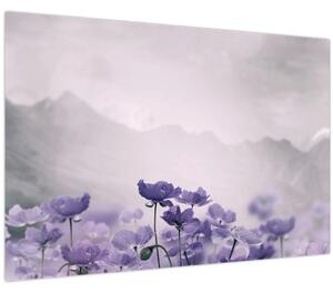 Slika - Ljubičasto cvijeće u planinama (90x60 cm)