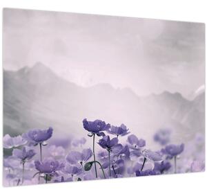 Slika - Ljubičasto cvijeće u planinama (70x50 cm)