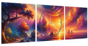 Slika - Magični svijet (sa satom) (90x30 cm)