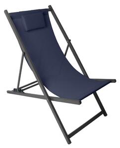 Metalna ležaljka Cleo Navy Blue 90/99 x 61 x 94/83 cm