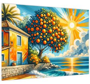 Slika - Kuća s narančama I. (70x50 cm)