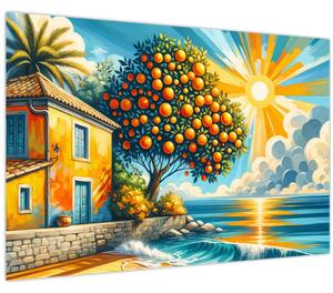 Slika - Kuća s narančama I. (90x60 cm)