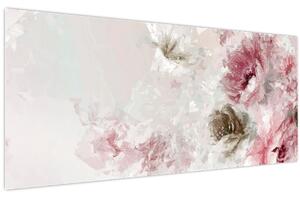 Slika - Slikanje ružičastog cvijeća (120x50 cm)