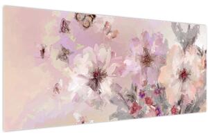 Slika - Umjetnički kolaž s leptirima (120x50 cm)