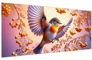Slika - Ptica s jarebikom (120x50 cm)