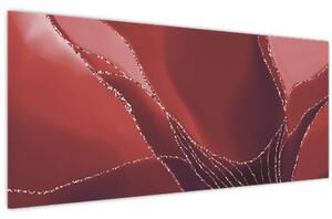 Slika - Crveni apstraktni cvijet N⁰2 (120x50 cm)