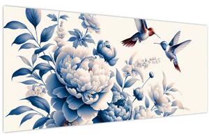 Slika - Kolibri iznad cvijeta (120x50 cm)