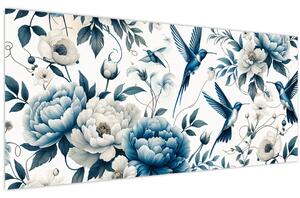 Slika - Kolibri s cvijećem (120x50 cm)