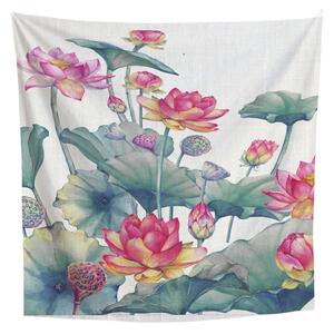 Tapiserija 140x140 cm Pink Flowers – Really Nice Things