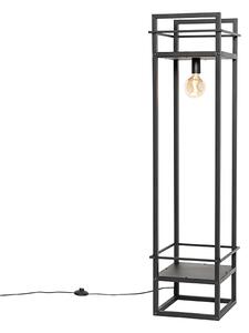Industrijska podna svjetiljka crna - Cage Rack