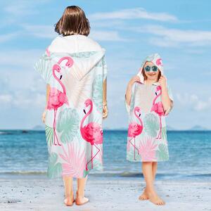 Plažni pončo FLAMINGO obiteljski set 2 kom, šarena