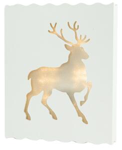 LED božićna lampa u okviru DEER 30 cm bijela