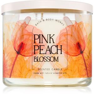 Bath & Body Works Pink Peach Blossom mirisna svijeća 411 g